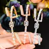 Halsband örhängen set kellybola stapel glittrande armband ring mix match för kvinnor full mikro kubik zirkonparti bröllop saudi arabiska trendiga