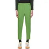 Pantalon Homme Plissé Homme Taille Haute Vert Crayon