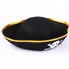 Piate Hat Buccaneer Associory accessories Kids Adults Captain Halloween play Props Gold Silver Trim