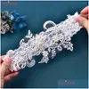 Anklets Topqueen St66 Leg Ring Bride Sexy Lace Flower Rhinestones Pearls Wedding Garter Belt Bridal White Thigh Accessories Drop Del Dhk1H