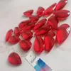 シャンデリアクリスタルカマル20pcs 37mm赤い滑らかな涙のビーズプリズムペンダントランプハンギング飾りウェディングジュエリークラフトの装飾