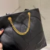 CC -Marke Einkaufstaschen Vintage Schwarze echte Ledereinkaufstaschen gesteppte Diamant Gold Metall Hardware Designer Totes Bag Schultergriff Handtaschen Lager Capacit