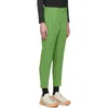 Pantalon Homme Plissé Homme Taille Haute Vert Crayon