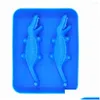 Baking Moulds Mods 3D Creative Sile Animal Crocodile Ice Tray Mold Sil Cream Ball For Bar Wine Beer Decoration Drop Delivery Home Ga Dh2Yd