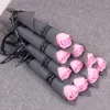 Decorative Objects Figurines 5Pcs Valentines Rose Bouquet Soap Flowers Day Gift Artificial Flower Fake Anniversary Wedding Decor 230104