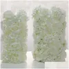 Dekorative Blumenkränze, 60/55 cm, weiße künstliche Blumenreihe mit grüner Netzbasis aus Kunststoff, Hochzeits-Requisiten, Dekoration, Fenster, Veranstaltung, Dheo8