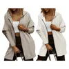 Kvinnorjackor stickade kofta kvinnor huva bokstäver Lossa tröjor Stylish Warm Keeping Coat Casual Fit Cotton Blend Girls