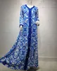 Robes décontractées ethnique col en V ruban Maxi robe automne 2023 ample musulman Jalabiya Abaya à manches longues arabe islamique dubaï vêtements