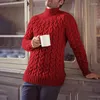 Men's Sweaters 2023 Fall Winter Men Casual Slim Fit Long Sleeve Turtleneck Knitting Jumpers Mens Vintage Jacquard Solid Knit Sweater