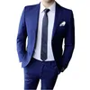 Ternos masculinos Jaquetas Calças / 2023 Marca de alta qualidade Vestido de noiva para noivo Terno formal 2 peças Masculino Cor sólida Slim Negócios Casual