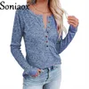 T-shirt da donna Moda Donna Stampa floreale O-Collo T-shirt a maniche lunghe Top per l'autunno 2021 Pullover da donna in cotone con giuntura casual allentata T230104