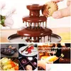 Backgeb￤ckwerkzeuge diy 3tier Schokoladenbrunnen Fondue Mini Choco Wasserfall Hine drei Schichten Kinder Hochzeits Geburtstag Hitze Schmelze DHSNR