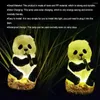 Lampada Panda Solare Resina Artigianato Pavimento Paesaggio Illuminazione Giardino Spina intelligente Ornamenti Rilevamento