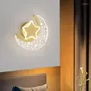 Wall Lamps Children'S Room Star Moon Acrylic Led Lamp Hallway Corridor Bedroom Baby Sleeping Night Lights Creative Home Deco Sconce