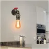 Wall Lamp Industrial Water Pipe Rust Light Steampunk Vintage E27 Edison Sconce Lunminaire For Corridor Cafe Bar Home Drop Delivery G Dhihd