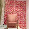 Dekorativa föremål Figurer Pink Silk Rose Flower Wall Artificial For Wedding Decoration Babyshow Christmas Home Backdrop Decor 230104