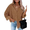 Women's Jackets Women's 2023 Autumn And Winter Long-sleeved Shirt Corduroy Loose Button