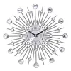 Orologi da parete 33 Cm Vecchio orologio in cristallo di metallo Diamante di lusso 3D Grande design moderno Nodo Home Decor Drop Delivery Garden Dhtxj