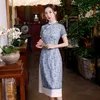 Vêtements ethniques Ao Dai Vietnam robe traditionnelle pour les femmes chinois Qipao Cheongsam Vintage Oriental élégant en mousseline de soie Dress1