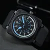 2023 bell neue Armbanduhren Männer Automatische Mechanische Uhr Braun Leder Schwarz Gummi ross Armbanduhren geschenk n05