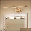 Wall Lamp European Led Mirror Golden Bathroom Cosmetic Light Stainless Steel Vanity Makeup Dresser Sconce Cabinet Lighting Drop Deli Dh6Gt