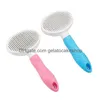 Dog Grooming Tool Self Cleaning Slicker Brush Cat Bunny Pet Shedding Drop Delivery Home Garden Supplies Dhlei