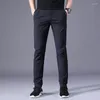 Men's Pants Business Slim Casual Fashion Classic Style Elasticity Trousers Male Brand Gray Navy Blue Black Autumn Men's