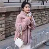 Kvinnors päls toppar koreanska mode ren färg casual fluffy mink kort faux kappa kvinnor blossade ärmar vinter plysch tröja