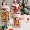 Bouteilles de stockage, réservoir de grains entiers, pot scellé en verre de qualité alimentaire, filet de bonbons de noël, petite bouteille de collation rouge