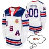 College Hockey Wears Thr Customize Men Women Kids #6 Jack Hughes S-6XL Trevor Zegras Jersey USA U18 Team 2021 Biosteel All American Game Home White Navy Away