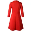 Casual Dresses Red Elegant Dress For Women's Clothing A Line High Waisted V Neck Knee Length Solid Fashion Formal Business Work Wear Midi