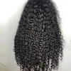 Hete kanten pruiken zwarte kinky krullende 13x4 middelste deel lang front voor vrouwen hittebestendig gluueless afro synthetisch haar 221216