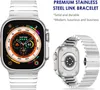 Bracelet de sangle en acier inoxydable premium pour Apple Watch Ultra 8 7 6 5 4 SE Band de liaison de boucle papillon