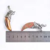 Yowost wolf tand vorm hanger koper amulet luck man sieraden natuurlijke amethist tijgers oog opaal steen gemengde groothandel accessoires bn517