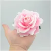 Flores decorativas grinaldas 100pcs Artificial Red Rose Silk Flower Heads para decora￧￣o de casamento Diy Wreath Gift Scrapbooki Dhxek