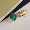 Charm Fashion Four Leafs Clover Charm Earrings Designer Stud Gold Earrings