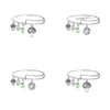 Bangle Korea Fashion Diy Tree Of Life Wire Bracelets For Women And Girls Sier Plated Happy Charms Alloy Bangles With Green Crystal D Dhns0