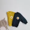 Jackets Toddler Baby Girl Sweatshirt Jacket Spring Autumn Flower Embroidery Zipper Cardigan For Infant Cotton Solid Kids Boys Clothes
