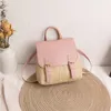 Skolväskor Trendiga Leisure Strå för damer Mini Retro Weave Handväska Ladies's Nisch Designer Bag High-End Small Rattan Woven Rackpack