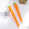 Gel Pens Wholesale1 Pcs Creative Cute Black Refill Neutral Pen Stationery Korean Personalized Signature Student Carrot Waterbased Dr Dhiqr