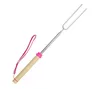 Extendable Marshmallow Roasting Sticks BBQ Tools Stainless Steel Retractible Barbecue Fork Smores Skewers Corn Holders For Camping/Bonfire Fireplace SN4775