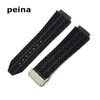 25mmx19mm Yeni Erkek Bantlar Strap Band Lastik Dalgıç Silikon Kauçuk Saat Bandı Hub320w5612322