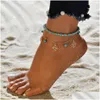 Bracelets de cheville Bohemian Shell Coeur Summer Set pour femmes Tortue Bracelets de cheville Filles sur la chaîne de jambe Femme Bijoux Cadeau Drop Livraison Dhiub