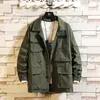 Männer Jacken SingleRoad Herren Cargo Jacke Männer 2023 Herbst Harajuku Hip Hop Casual Mantel Übergroße Japanische Streetwear Grün Für