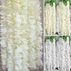 Dekorativa föremål Figurer 40 20st Artificial Wisteria Flowers Hanging Garland Vine Rattan Fake Flower String Silk Home Garden Wedding Decoration 230104
