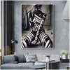 Schilderijen getatoeëerde Afrikaanse vrouw canvas schilderposters en prints unieke figuur kunst aan de muur kunst foto's voor woonkamer thuis decor unfra dh9xq