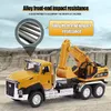 Diecast Model 3 Pack of Engineering Construction Vehicles Dump Digger Mixer Truck 1 50 Scale Metal Pull Back Car Kids Toys 230105