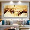 Paintings Hand Of God Creation Adam Black White Canvas Painting Print On Canavs Wall Art Pictures For Living Room Decor No Frame Dro Dhpco