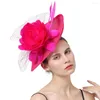 Copricapo Veli da sposa Fascinator Cappello Sposa Sposato Copricapo Festa Chiesa Chapeau Moda Piume Accessori per capelli Fascinatori Sinamay