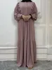 Etniska kläder chiffong solid marocko klänning muslimska kvinnor abaya bön frontknapp lång mantel india abayas dubai kalkon longue vestidos